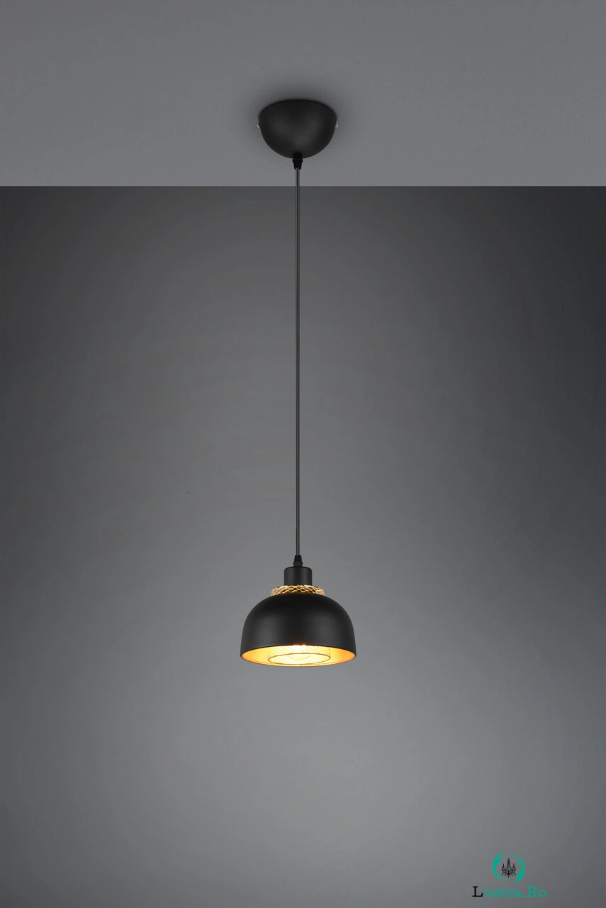 Lustra Punch, RL, 18x150 cm, 40W, 1x E27, metal, negru mat