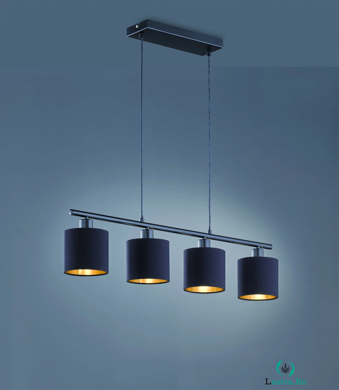 Lustra Tommy, RL, 75x12x150 cm, 28W, 4x E14, metal, negru mat la 441.00 lei ron