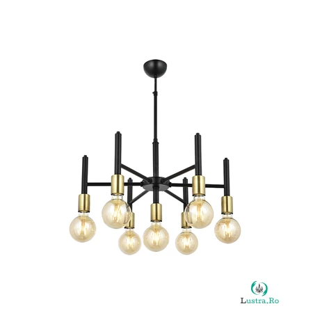 Lustra Arella 7XE27, negru, Oktay