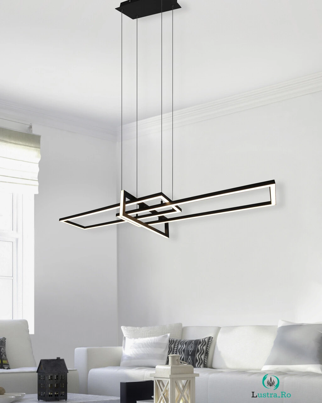 Lustra Salinas, TRIO, 110x40x150 cm, 34W, 1x SMD, metal, negru mat la 746.00 lei ron