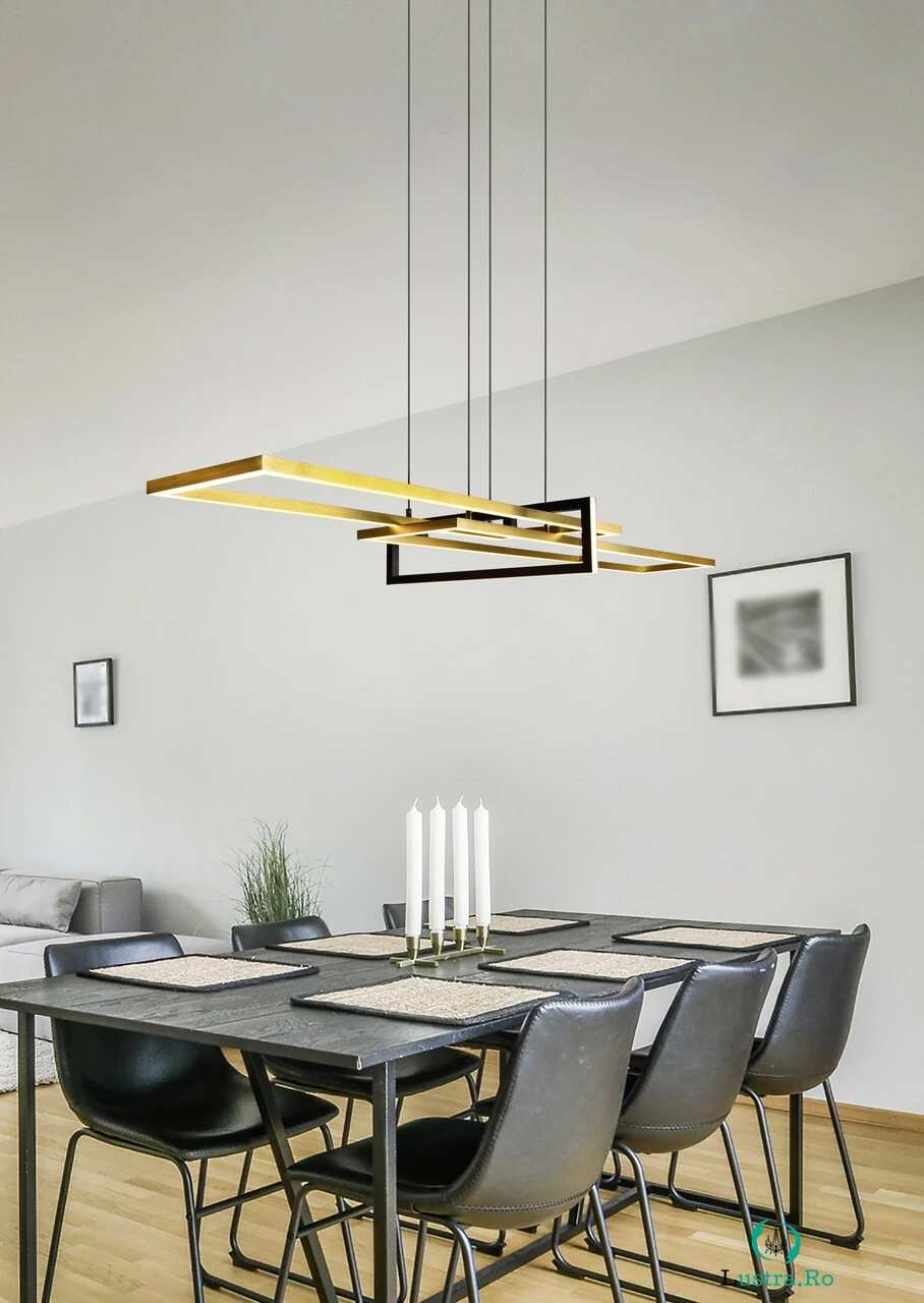 Lustra Salinas, TRIO, 110x40x150 cm, 34W, 1x SMD, metal, bronz mat/negru la 803.00 lei ron