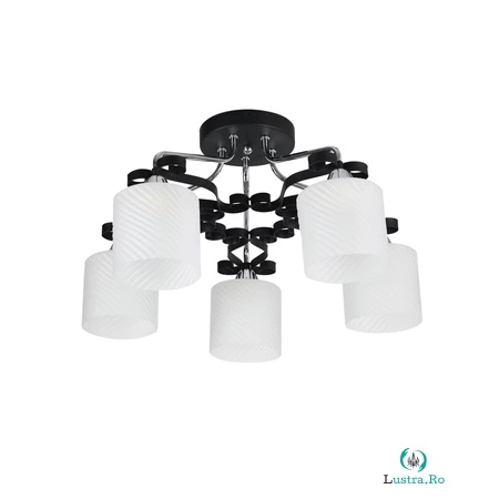 Lustra Agatha Crom+Negru+Alb 5xE27 60W